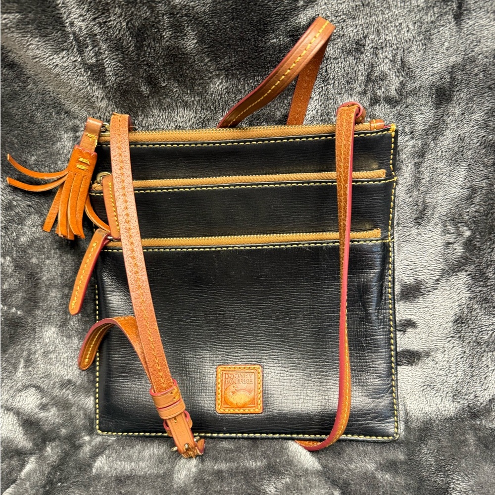 Dooney & Bourke Black and Brown Crossbody Bag